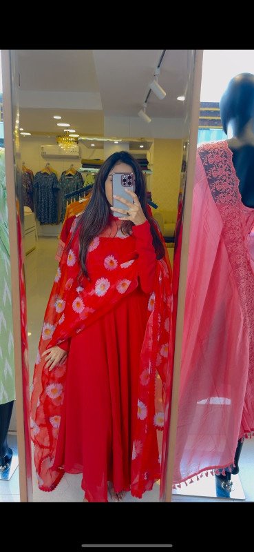 DAISY ANARKALI  WITH ORGANZA  DUPATTA