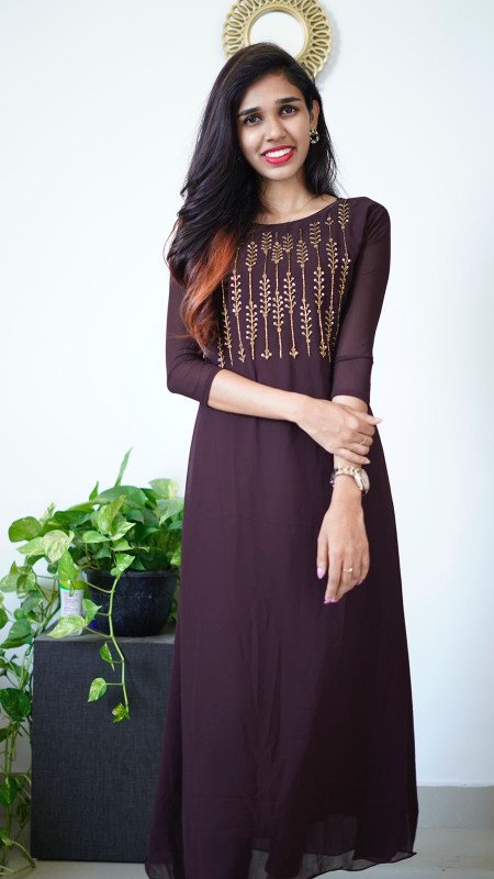 Handworked georgette Aline kurthi  SL094