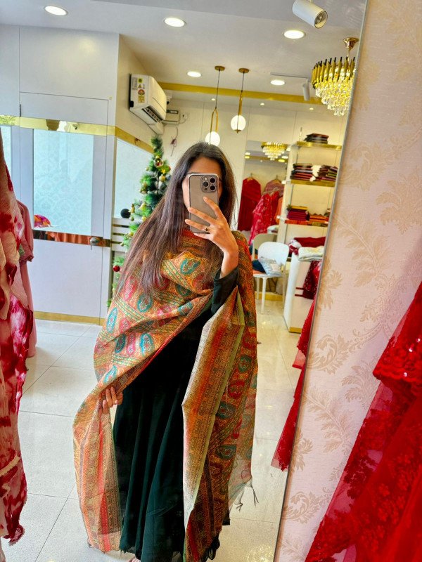 DAISY ANARKALI  WITH PRINTED  DUPATTA